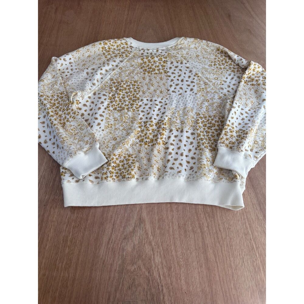 American Eagle Women’s Patchwork Sweatshirt Cream… - image 2